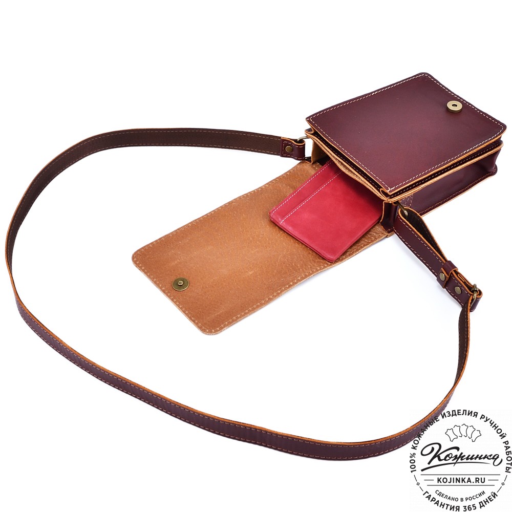 Мужская кожаная сумка "Робин" (бордо-коричневый)